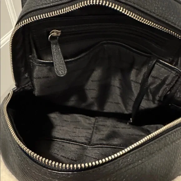 Michael Kors Rhea Black Leather and Cream Shearling Backpack - Picture 5 of 7